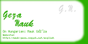 geza mauk business card